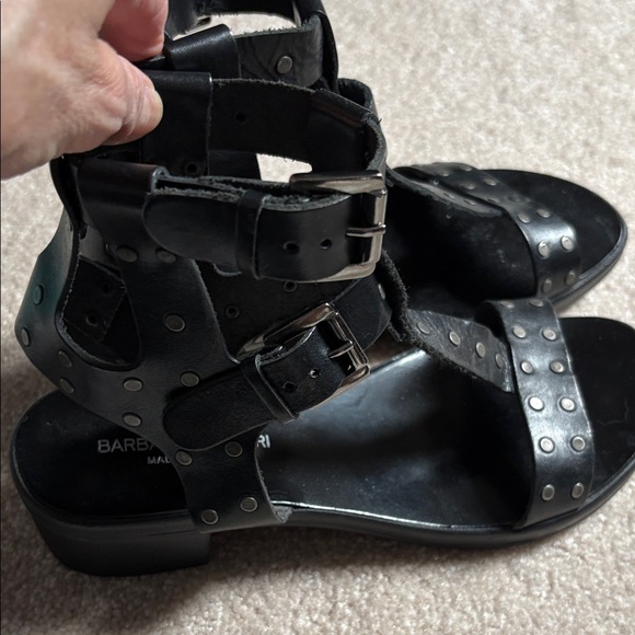 Barbara Barbieri Shoes - Barbe...ri Black Studded Leather Sandals